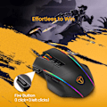 Miniatyrbild 6 av 7: Ergonomisk Gamingmus med Uppladdningsbart Batteri, Programmerbara Knappar för Anpassningsbart Spelande, Bred Kompatibilitet Säkerställer Sömlös Användning