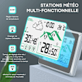 Miniatyrbild 4 av 5: Trådlös väderstation, högprecisionssensor inomhus utomhus termometer hygrometer för väderprognoser i realtid, batteridriven pekskärm