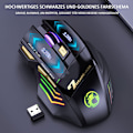 Miniatyrbild 7 av 8: Programmerbar trådlös gamingmus, DUBBEL LÄGE TRÅDLÖS MUS, Tyst klickdesign för offentlig användning utan störning, Uppladdningsbar, 70 timmar för