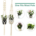 Miniatyrbild 4 av 8: Boho Charm, Handgjorda Makramé Växthängare, 4-pack Slitstarka Växtkorgar i Bomullsrep för Inomhusbruk, Perfekt för Utrymmesbesparande Trädgårdsinredning