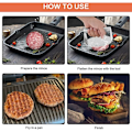 Miniatyrbild 4 av 5: Uppgradera Din Matlagningsupplevelse Med Vår Kraftiga Burgerpress i Rostfritt Stål, Säkerställer Jämn Pattyform Och Snabb Uppvärmning För
