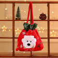 Mub- 4 mönster sammetstyg dragsko julklappspåsar julborstade godispåsar julstrumpa presentpåsar Bear