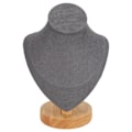 Miniatyrbillede 2 af 8: Halskæde Display Holder Log Flannel PU Læder Halskæde Holder Stativ til Butik Grå