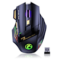 Miniatyrbild 1 av 8: Programmerbar trådlös gamingmus, DUBBEL LÄGE TRÅDLÖS MUS, Tyst klickdesign för offentlig användning utan störning, Uppladdningsbar, 70 timmar för