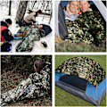 Miniatyrbild 4 av 7: Bärbar Nödfilt, Multicam/Woodland Termisk Bivy Sack, Vindtäta Överlevnadssovsäckar för Utomhuscamping, Jakt, 2-delars Set