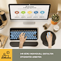 Miniatyrbild 5 av 6: Ergonomiskt tangentbord & musmatta set, slät mikrofiberyta säkerställer exakt spårning, handledsstöd i memory foam för smärtlindring och neutral position,
