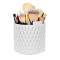 Makeup Organizer Brush Holder 360 Rotating Cosmetic Organizer Large Capacity Storage Box - White