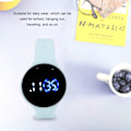 Miniatyrbild 7 av 8: Barn Digital Klocka Vattentät Silikon Armband Reptålig LED Elektronisk Klocka för Studenter Ljusblå