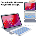 Miniatyrbillede 3 af 5: Etui til Lenovo Tab M11 (Xiaoxin Pad 11 2024) PU+Akryl Tablet Stand Cover med Bluetooth Tastatur