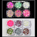 Miniatyrbillede 5 af 5: Glow in the Dark Glitter, 6 Farver Lysende Iridescent Chunky Glitter, Kosmetisk Håndværks Glitter Sæt til Epoxy Resin, Krop, Ansigt, Negle