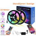 Miniatyrbild 1 av 9: Flexibel 10m RGB LED-remsa / Ljusslinga / LED-remsa Bluetooth APP Multicolor multifärg