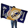 Miniatyrbillede 1 af 5: 75 * 140cm Fodbold Stort Badehåndklæde Real Madrid Print Rektangulært Badehåndklæde Strand Stort Håndklæde