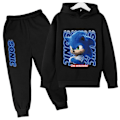 Miniatyrbilde 1 av 11: Barn og tenåringer Sonic The Hedgehog Hoodie Pullover treningsdress svart svart black 11-12 years old/150cm
