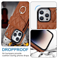 Miniatyrbillede 5 af 5: Wallet Case med Kortholder Quiltet Etui til iPhone 15/14/13Pro Max Brun iPhone15【YD】