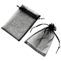 Miniatyrbillede 4 af 5: 100 stk. transparente smykkeposer med snøre, gavepose, sort, 10x15 cm
