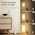 Miniatyrbillede 3 af 4: Touch sengebordslampe 5W med trådløs oplader - 3 lysstyrkeniveauer, USB-port, beige