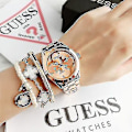 Miniatyrbillede 1 af 2: Guess Armbåndsur til Kvinder - Dameur i Rustfrit Stål Rose Gold