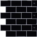 Pikkukuva 1 / 2: 10 kpl Itsekiinnittyviä 3D Seinälaattatarroja Itsekiinnittyviä Taustalevy Tarroja Keittiöön Musta (30,5 x 30,5 cm) NPTERBL