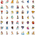 Pikkukuva 3 / 5: 100 kpl Sekalaisia Disney-tarroja lapsille, Kawaii-prinsessatarroja juomapulloon, kannettavaan tietokoneeseen, vedenpitävä animaatiotarra teineille ja aikuisille
