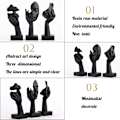 Miniatyrbillede 4 af 5: Sort Hjem Dekoration Accent Kunst Kvinde Ansigt Statue Samlerobjekt Statue til Moderne Hjem Stue Bogreol Sort Skrivebordsindretning 3-delt Sæt