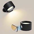 Miniatyrbillede 2 af 5: Genopladelig væglampe sengelampe læselampe genopladelig bærbar touch justerbar natlampe magnetisk suge kabinetlampe (sort) {GKS}