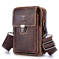 Miniatyrbild 1 av 9: Läder Crossbody Väska för Män - Brun