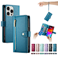 Miniatyrbillede 2 af 7: Mobil pung til iPhone 16-serien, bærbar pung der holder både mobiltelefon og kort, påvirker ikke kortets magnetisme blu blue iPhone 16