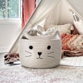 Miniatyrbillede 5 af 7: Stor Vævet Bomuldsreb Opbevaringskurv, Baby Vasketøjskurv Organizer til Håndklæder, Tæppe, Legetøj, Tøj, Gaver | Kæledyrsgavekurve til Kat, Hund, Hvid