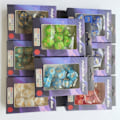 Miniatyrbillede 3 af 3: 7 stk. sæt akrylfarvede perlemors marmor terninger digitale terningetilbehør PRTG spil terninger Dark blue seven pieces per box