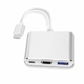 Miniatyrbild 1 av 5: USB-C till HDMI Adapter (Stödjer 4K/30Hz) - 3-i-1 Typ-C Konverteringskabel - för MacBook Pro 2017/2018, MacBook och andra USB 3.0 Typ-C enheter