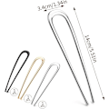 Miniatyrbilde 2 av 5: 3 stk. Franske Hårnåler Metall 14cm/5.5in Fransk Nål Fransk Twist Hårnål U-formet Hårgaffel Gull Sølv Svarte Hårnåler Stor Løkke