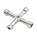 Miniatyrbilde 1 av 5: Multifunksjonell Verktøynøkkel, 4 i 1 Multifunksjonell Kryssnøkkel for Radiatorer Gass Strømmålere Skuffer Kranlåser - 72mm, Sølv