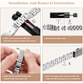 Miniatyrbillede 3 af 5: Metalrem Kompatibel med Apple Watch, Justerbar til iWatch Series 9 8 7 6 5 4 3 2 1 SE 2/1 Ultra 2/1, Sølv 38/40/41mm