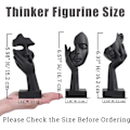Miniatyrbillede 3 af 5: Sort Hjem Dekoration Accent Kunst Kvinde Ansigt Statue Samlerobjekt Statue til Moderne Hjem Stue Bogreol Sort Skrivebordsindretning 3-delt Sæt