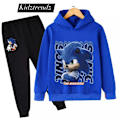 Miniatyrbilde 3 av 11: Barn og tenåringer Sonic The Hedgehog Hoodie Pullover treningsdress svart svart black 11-12 years old/150cm