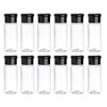 Miniatyrbild 1 av 5: 12-pack plast kryddburkar med lock, 100ml kryddförvaringsbehållare flask kryddburkar