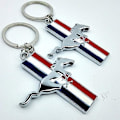 Miniatyrbillede 5 af 5: Mustang Tricolor Logo Nøglering Modificeret Bil Custom Spænde D{DH}