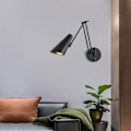 Miniatyrbilde 3 av 5: Dimbar Innendørs Vegglampe, med Bryter, Retro Jern Innendørs Belysning, Soverom Nattbord Dekor, Varmt Lys, Svart