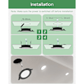 Miniatyrbillede 3 af 5: Ultratanke LED forsænkede spots 230V, Sæt med 6 forsænkede spots 7W Energibesparende loftspots IP44 forsænkede spots, Sort, 6000K
