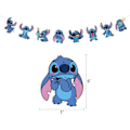 Miniatyrbild 4 av 5: Lilo och Stitch födelsedagsfest dekoration, Stitch födelsedagsbannér tårtdekorationer ballonger, Stitch tema födelsedagsfest dekorationer