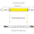 Miniatyrbild 2 av 5: 2-pack 10W 78mm R7s LED-lampor Dimbar Kallvit 6000-6500k 100W Halogen J78 Ersättning, Dubbelsidig R7s Basrör, 360 Graders Ljusvinkel, Energibesparande