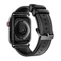 Miniatyrbillede 1 af 6: Apple Watch 38/40/41 mm Urrem Ægte Læder Sort 44