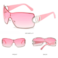 Miniatyrbilde 4 av 10: Kvinners Solbriller Y2K Solbriller ROSA Pink