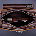 Miniatyrbild 6 av 9: Läder Crossbody Väska för Män - Brun
