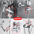 Miniatyrbillede 5 af 5: Omskifter, Han G1/2 Messing Vandhane T-adapter Krom Badeværelse Bruser Vandhane Tilbehør Vand Omskifter 3-vejs Han Påfyldningsventil