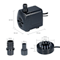 Miniatyrbillede 2 af 3: Nedsænkelig LED-pumpe 800l/t ultralydløs akvariedam pool fontænepumpe AU-stik EU Plug