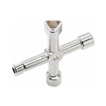 Miniatyrbilde 3 av 5: Multifunksjonell Verktøynøkkel, 4 i 1 Multifunksjonell Kryssnøkkel for Radiatorer Gass Strømmålere Skuffer Kranlåser - 72mm, Sølv