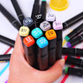 Miniatyrbild 5 av 6: 80-pack - Dubbelsidiga filtpennor med fodral - Flerfärgade pennor