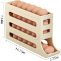 Miniatyrbild 5 av 5: Äggförvaring för kylskåp, äggdispenser automatisk rullande äggbricka förvaring 30 ägg transparent 2 st Transparent Transparent 2PCS