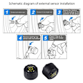 Miniatyrbild 5 av 5: Bluetooth 5.1 Bil TPMS Sensor för Däcktrycksövervakningssystem [YD] 4Pcs